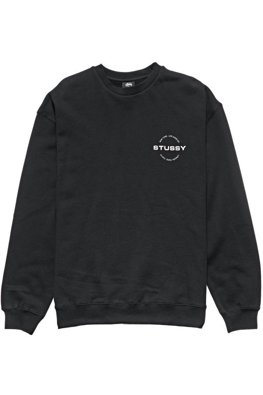 Stussy Mens City Circle 50/50 Crew Sweaters Black - RCIDU0836